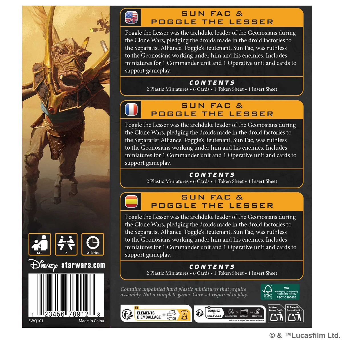 Star Wars Legion Poggle The Lesser and Sun Fac Board Game by Atomic Mass 2