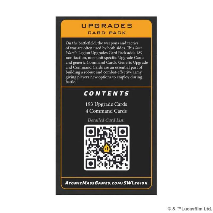 Star Wars Legion Upgrades Card Pack Board Game by Atomic Mass