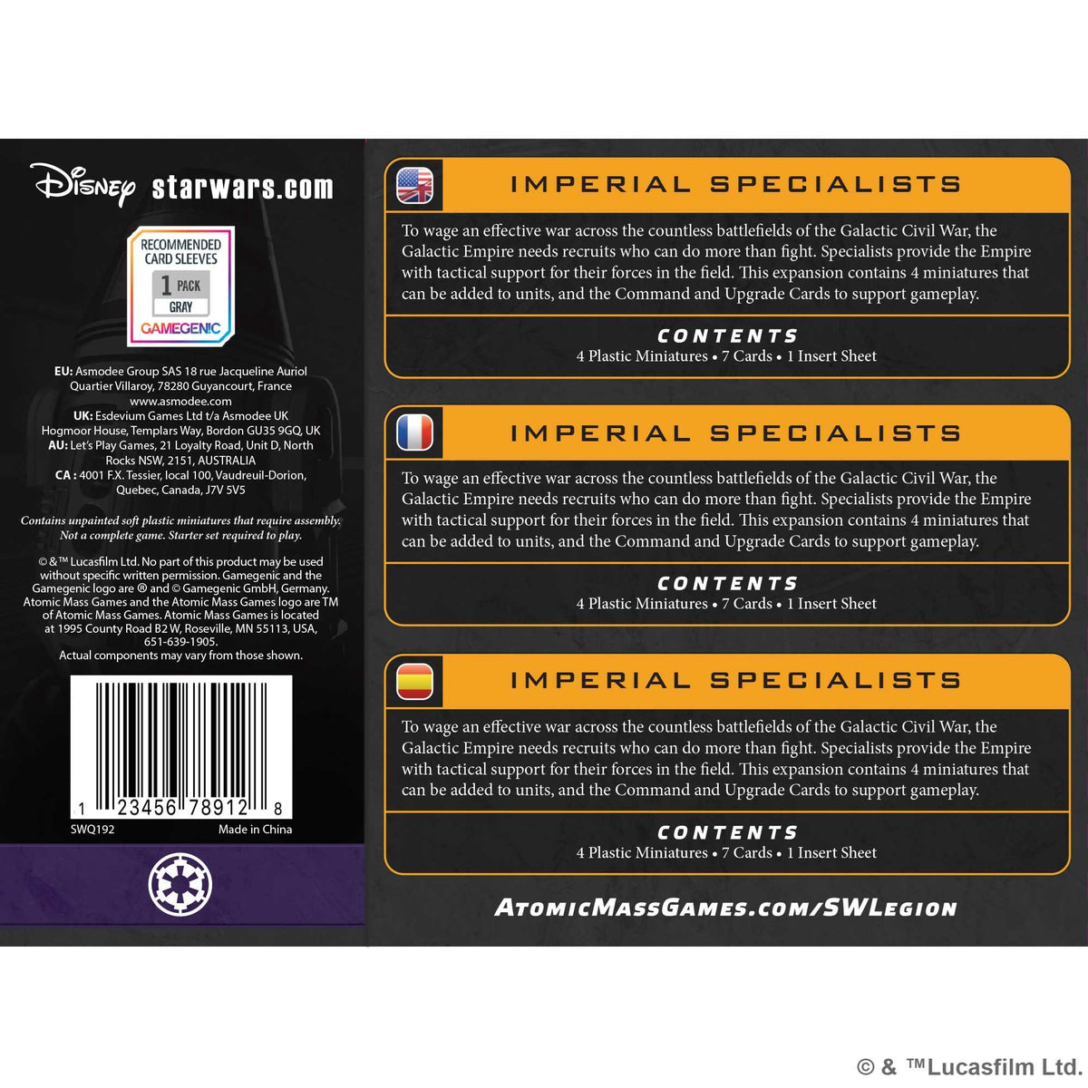 Star Wars Legion Imperial Specialists Miniature Game by Atomic Mass 2