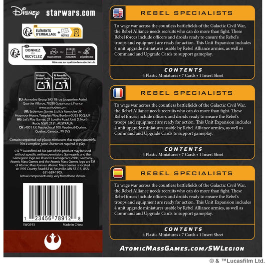 Star Wars Legion Rebel Specialists Miniature Game by Atomic Mass 2