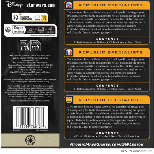 Star Wars Legion Republic Specialists Miniature Game by Atomic Mass 2
