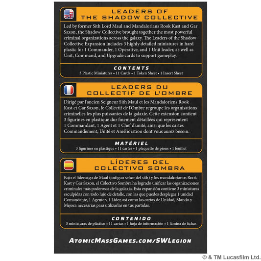 Star Wars Legion Leaders of the Shadow Collective Miniatures Game Expansion