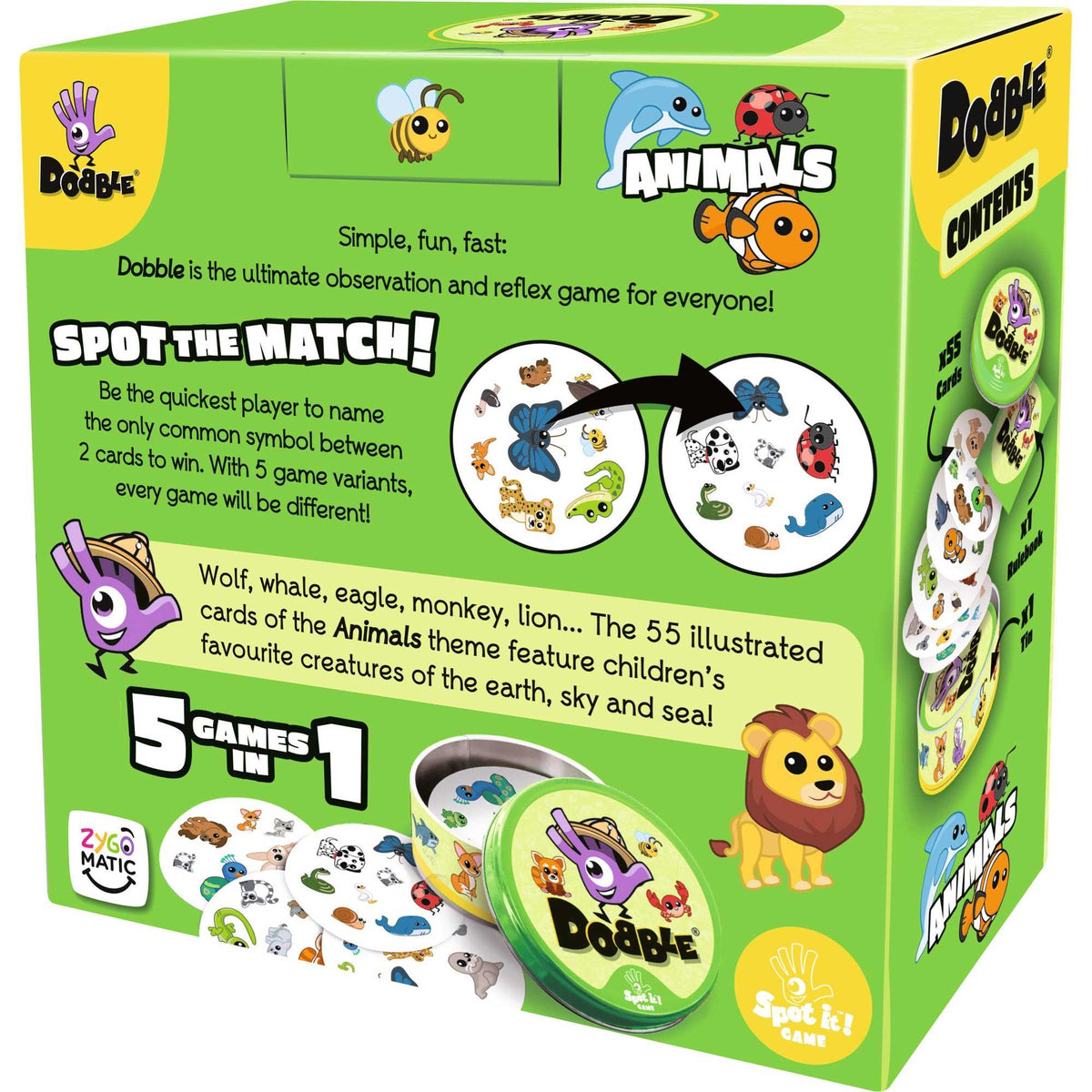 Dobble Animals Board Game by Zygomatic 2