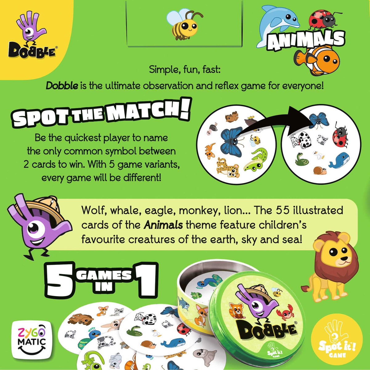 Dobble Animals Board Game by Zygomatic 4