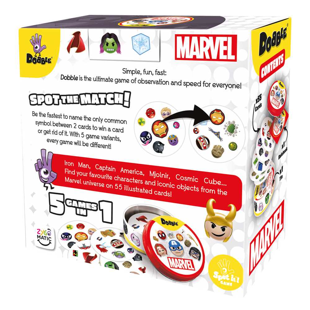 Dobble Marvel Emoji Spot the Match Card Game 2-8 Players 4