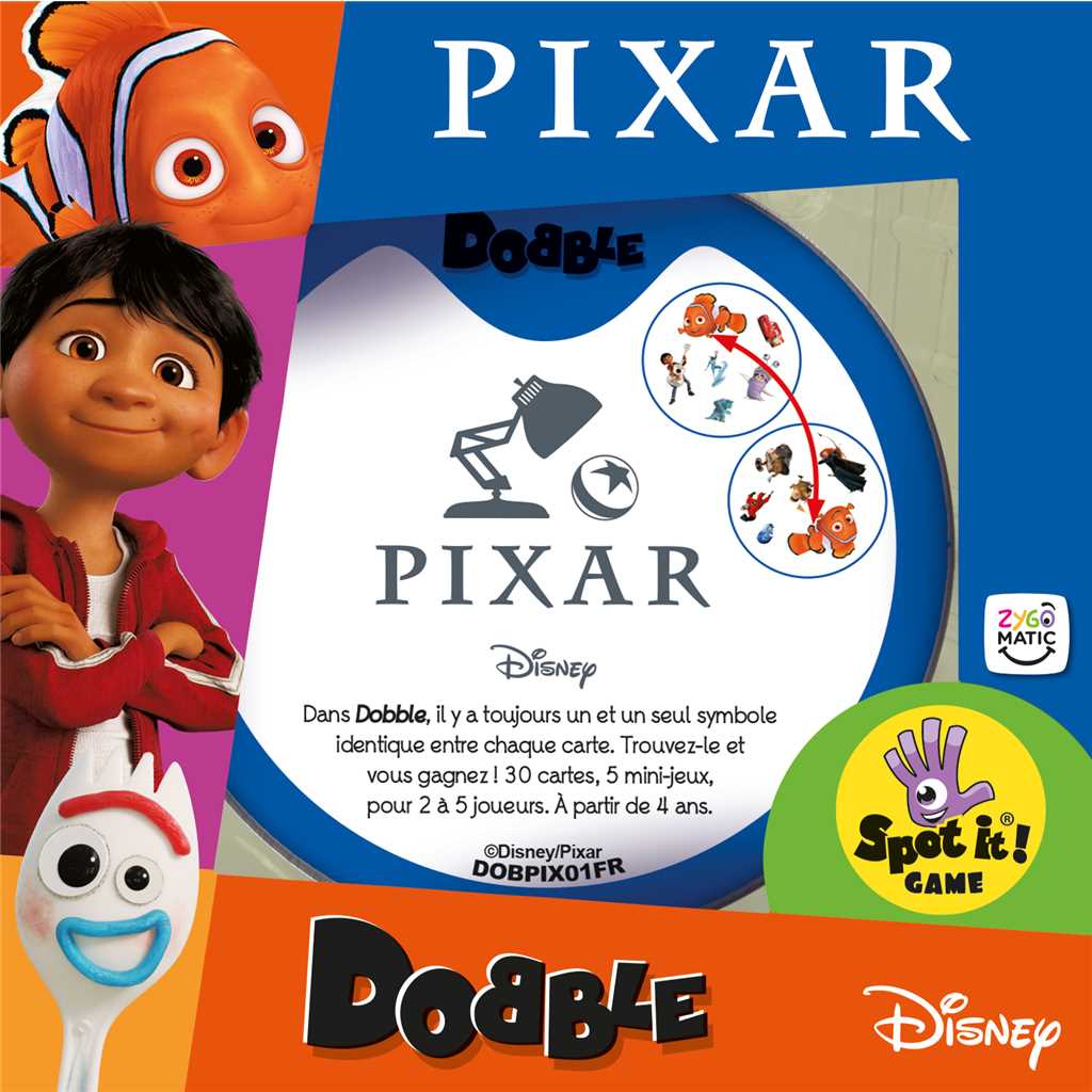 Dobble Pixar Spot It Card Matching Game 4