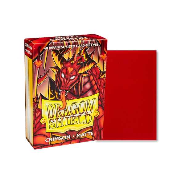 UNIT Dragon Shield Matte Japanese size Crimson 60 ct In box Gaming Accessory by Arcane Tinmen 1