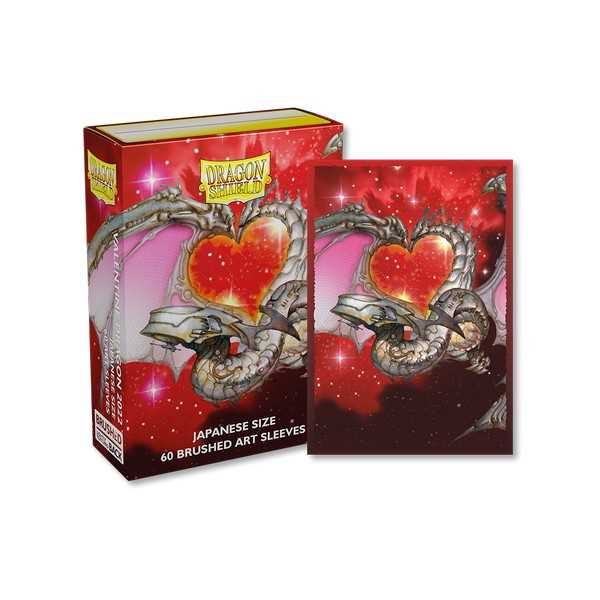 Dragon Shield Japanese Size Brushed ART Sleeves - Valentine Dragons 2022 (60) 1