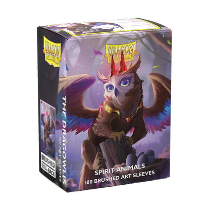 UNIT Dragon Shield Spirit Animals The Dragowlis Brushed ART Sleeves Standard 100 Gaming Accessory by Arcane Tinmen 1