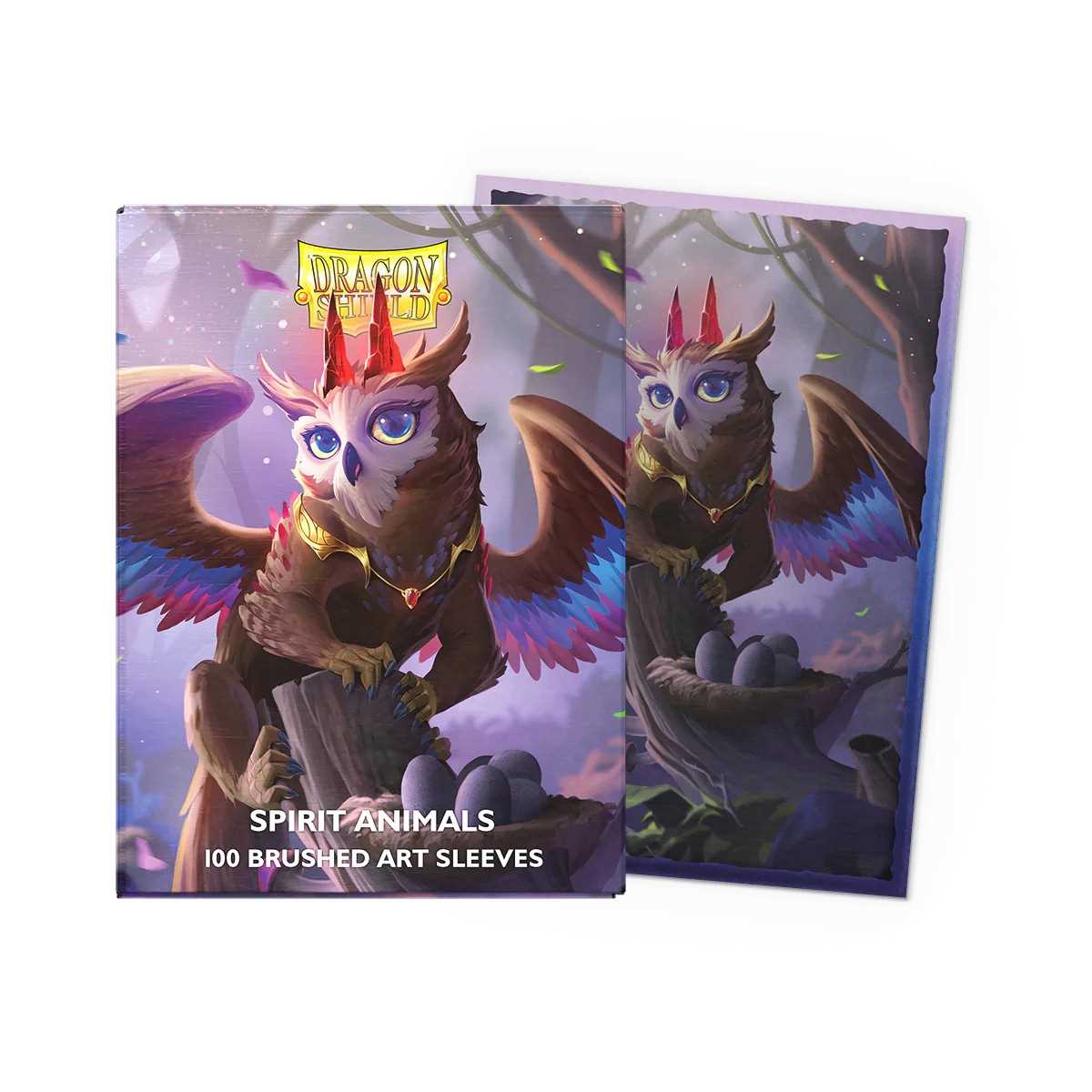 UNIT Dragon Shield Spirit Animals The Dragowlis Brushed ART Sleeves Standard 100 Gaming Accessory by Arcane Tinmen 2