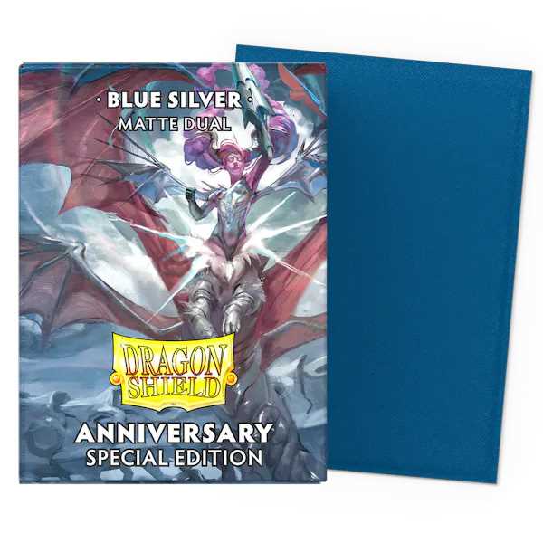 Dragon Shield Matte Dual Standard Sleeves - Cobalt & Silver (100 ct.) 1