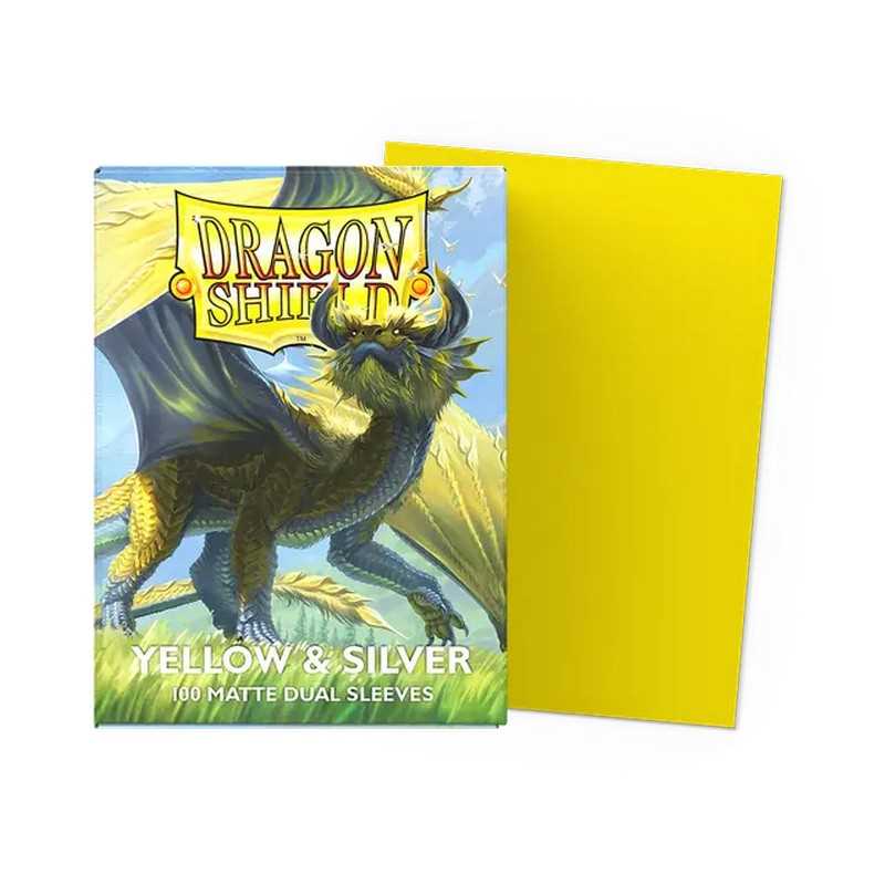 UNIT Dragon Shield Matte Dual Standard Sleeves Yellow and Silver 100 ct Gaming Accessory by Arcane Tinmen 2