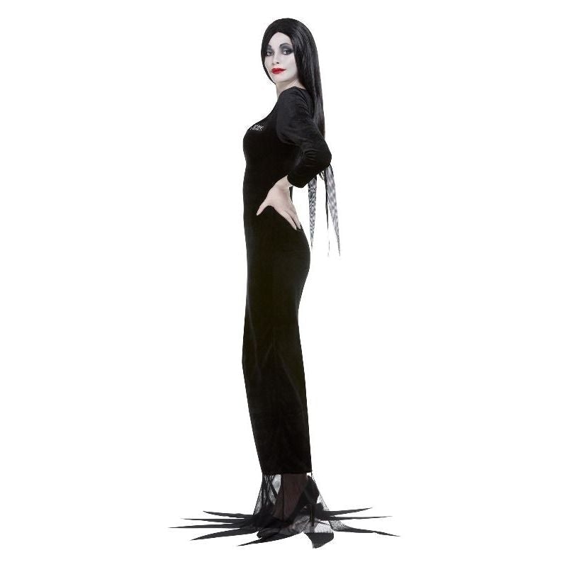 Addams Family Morticia Long Black Dress and Black Wig Halloween Costume 3