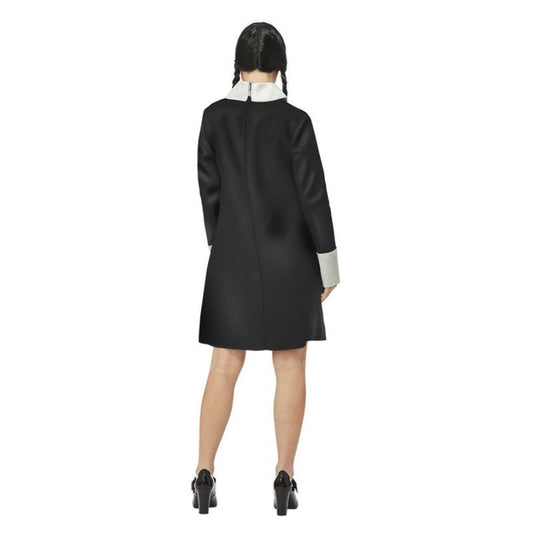 Addams Family Wednesday Costume Adult Black Dress and Wig 2