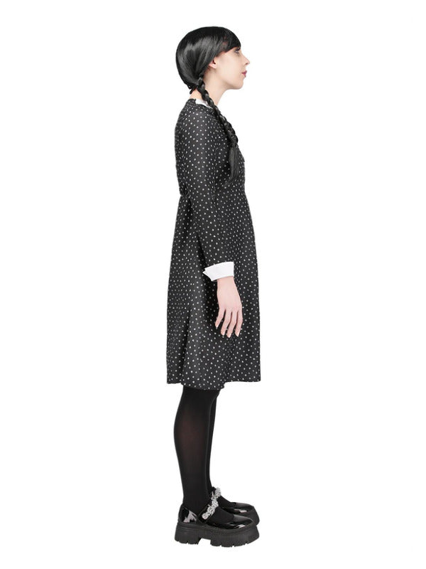 Gothic School Girl Costume Ladies Wednesday Addams Dress 2