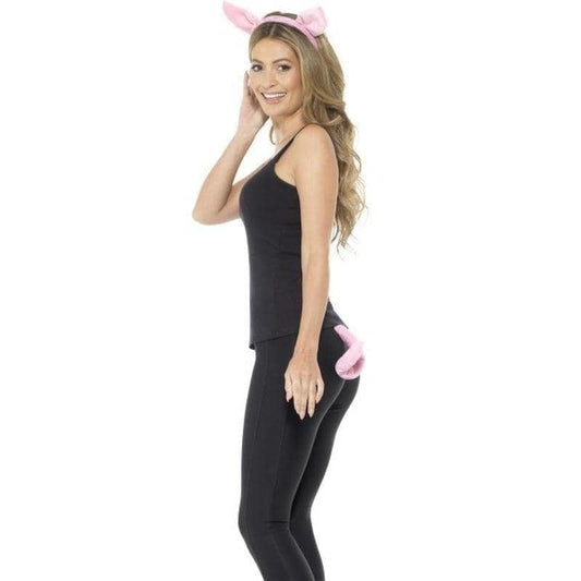 Pig Kit Pink Headband and Tail Adult Instant Costume 2