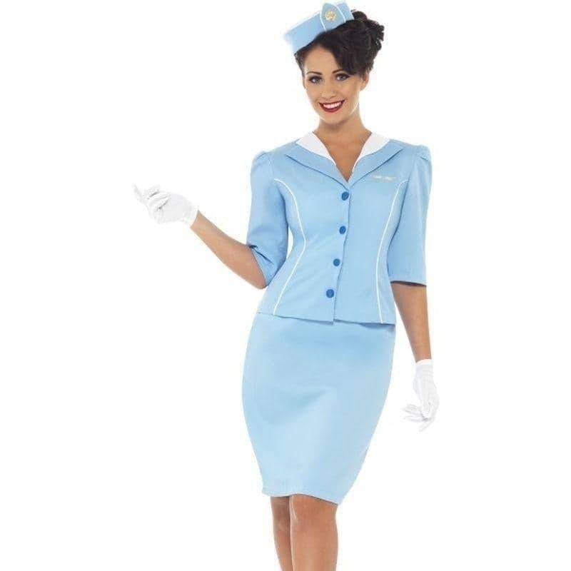 Air Hostess Costume Adult Blue_1