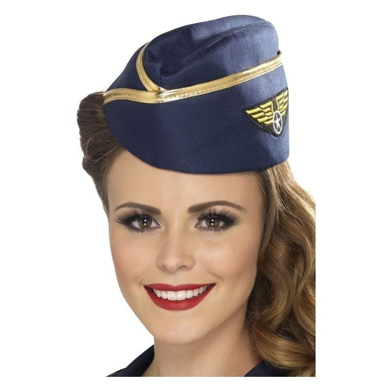 Air Hostess Hat Adult Blue Costume Accessory 2