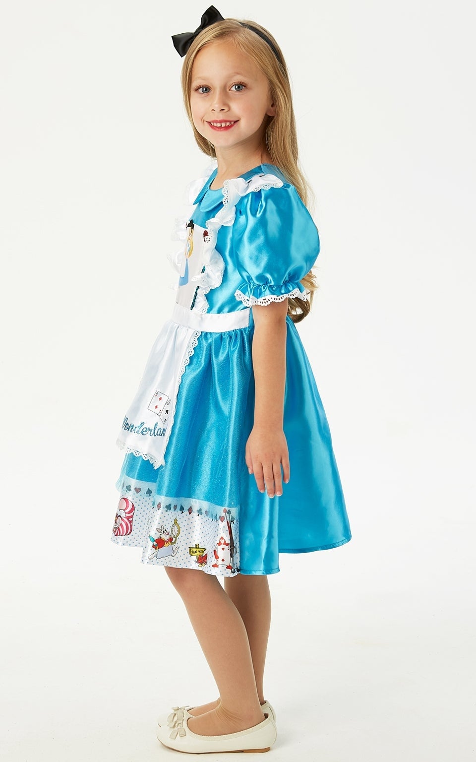 Alice in Wonderland Girls Costume Satin Blue 2