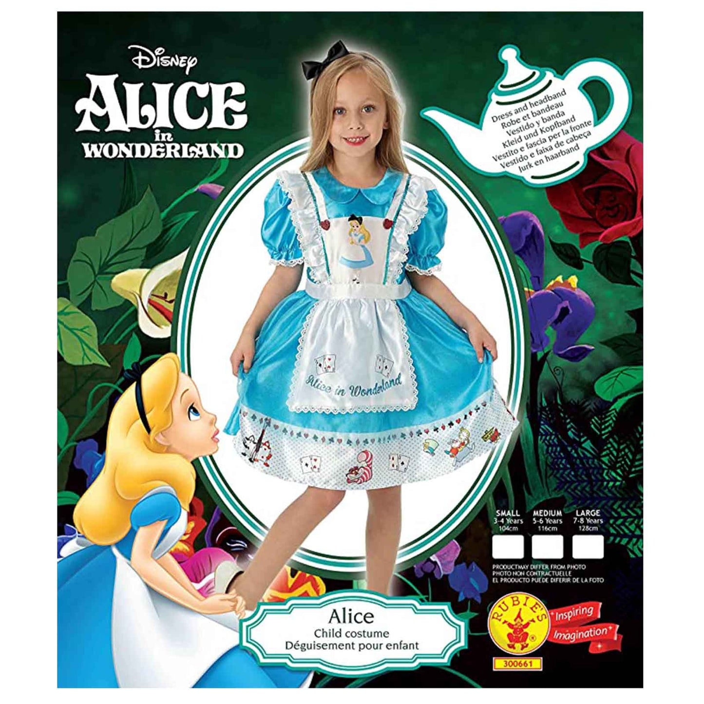 Alice in Wonderland Girls Costume Satin Blue 4