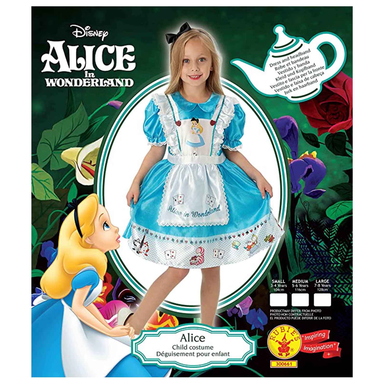 Alice in Wonderland Girls Costume Satin Blue 4