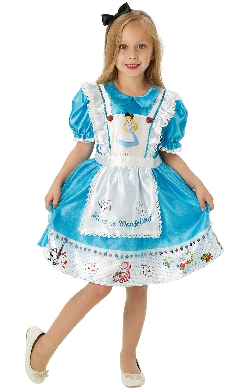 Alice in Wonderland Girls Costume Satin Blue 1