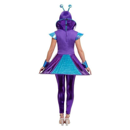 Alien Lady Costume Adult Blue Purple Dress 2
