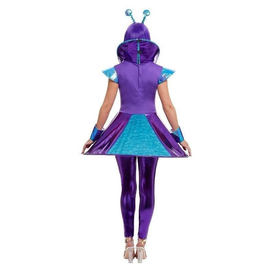 Alien Lady Costume Adult Blue Purple Dress 2