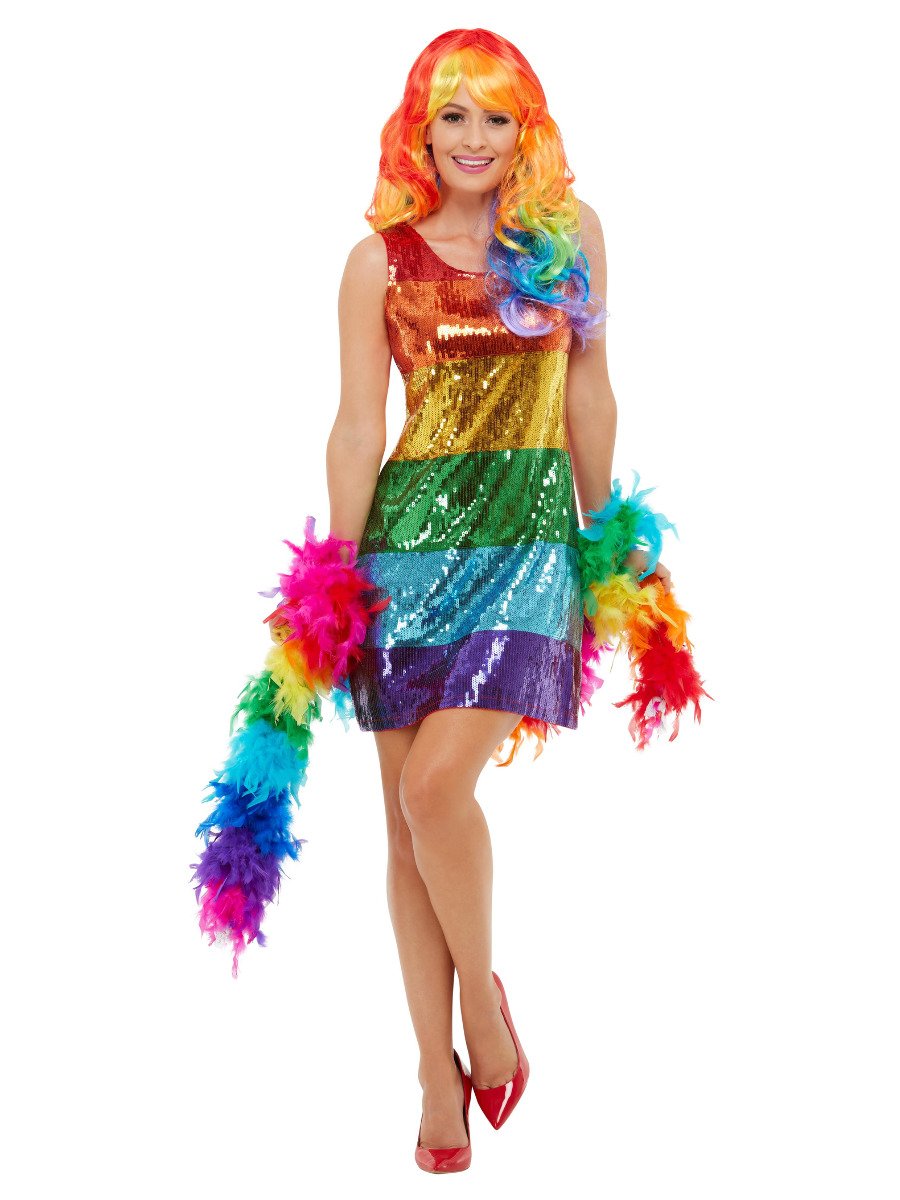 All That Glitters Pride Costume Adult Dress Rainbow Colours 2