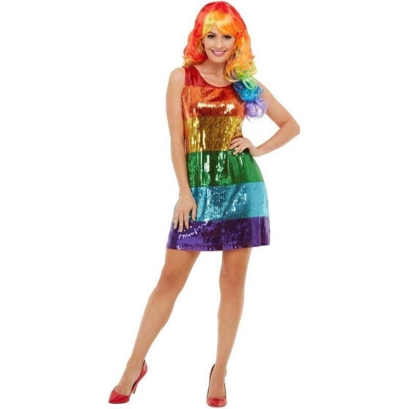 All That Glitters Pride Costume Adult Dress Rainbow Colours 1