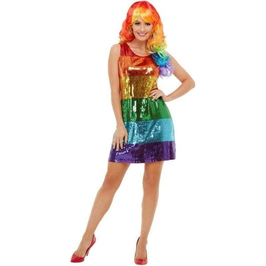 All That Glitters Pride Costume Adult Dress Rainbow Colours 1