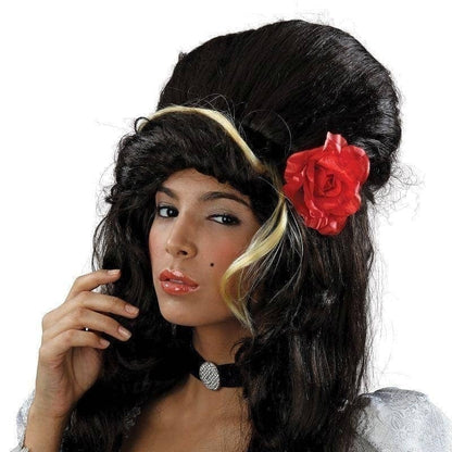 Amy Winehouse Wig Rehab Black Beehive Hairstyle 3