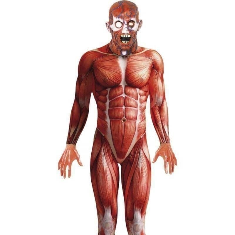 Anatomy Man Costume Adult Red Bodysuit Mask 2