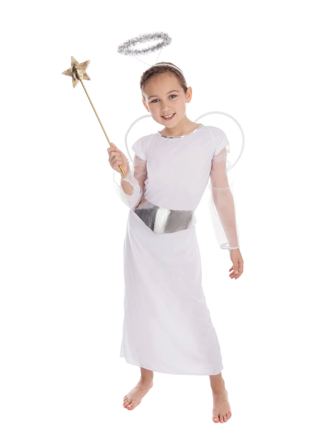 Angel Girls Costume White Angel Dress with Belt_1