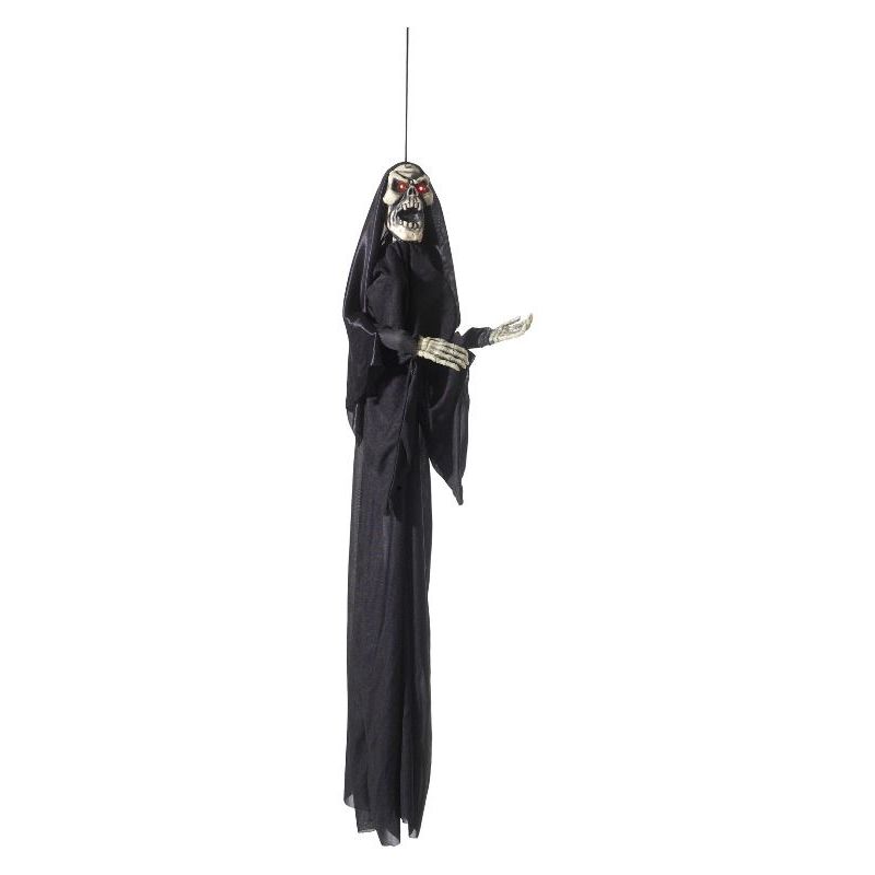 Animated Hanging Skeleton Decoration Adult Black Robes_1