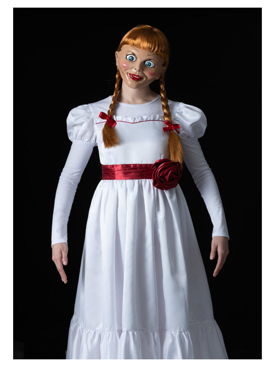 Annabelle Costume Ladies White Dress with Inserted Flower Belt 3