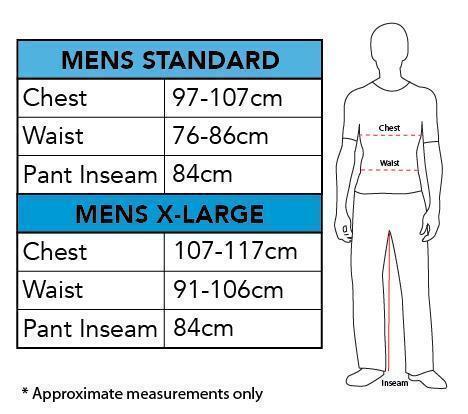 Size Chart Ant Man Deluxe Mens Costume