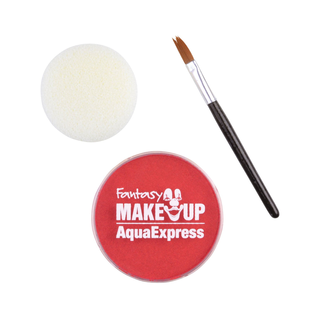 Aqua Makeup Red 15 With Sponge + Brush Make Up Unisex_1