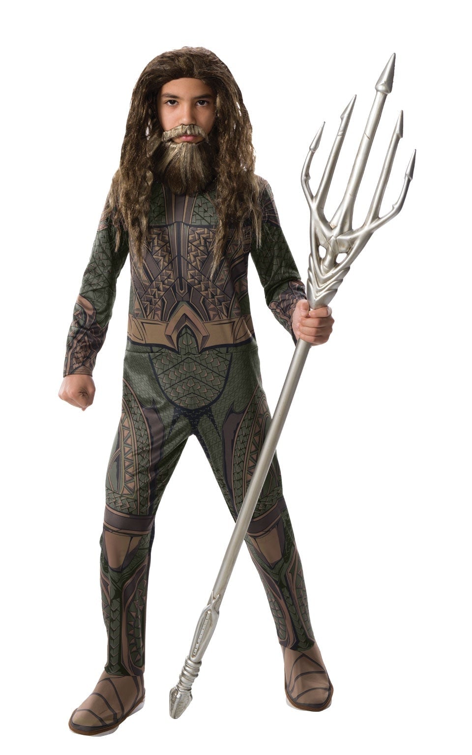 Aquaman Boys Costume Green Jumpsuit 1