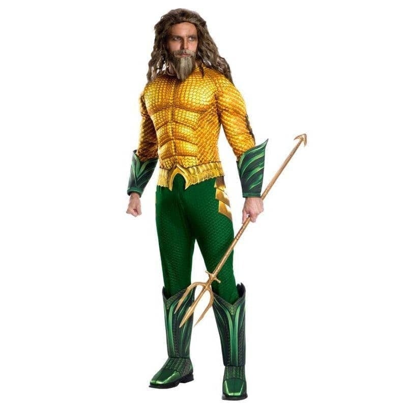 Aquaman Costume Adult Gold Green Suit_1