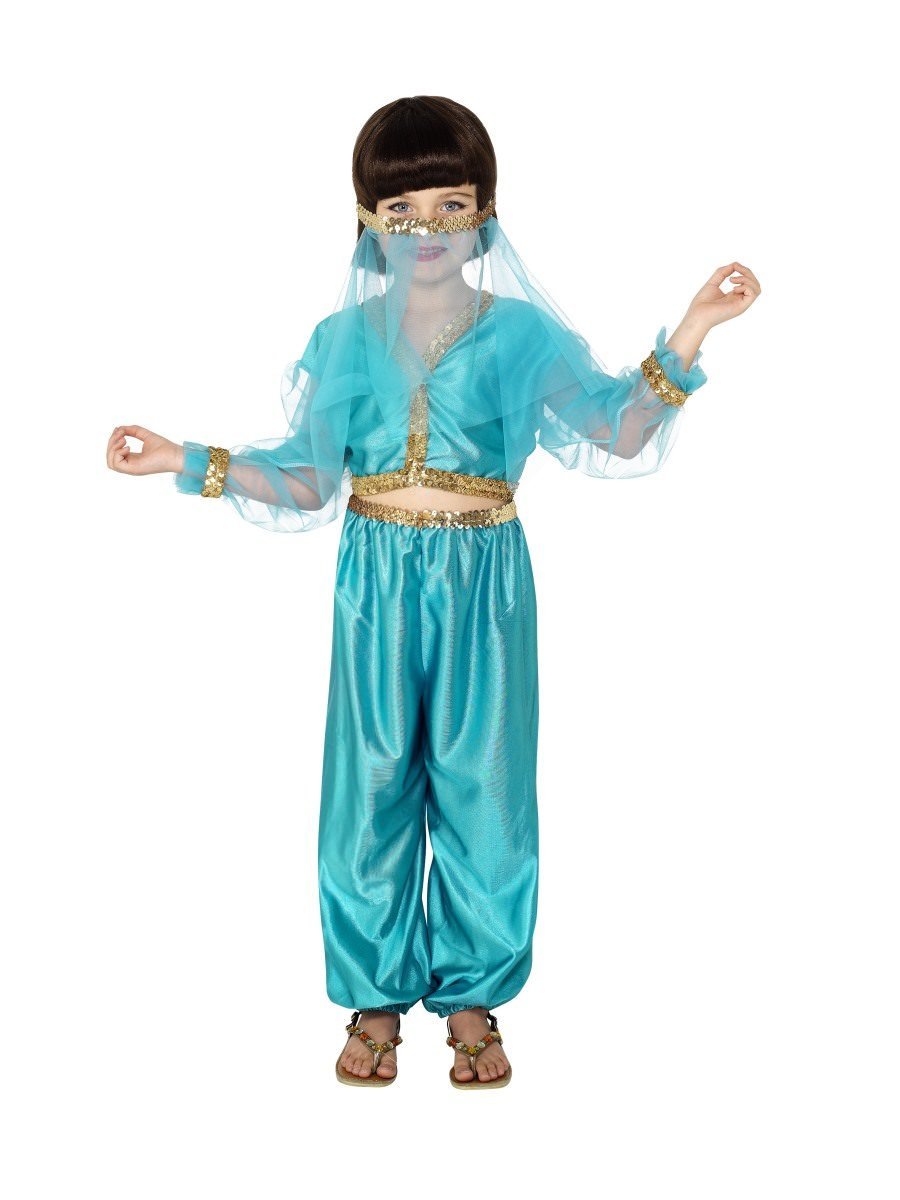 Arabian Princess Costume Kids Blue with Veil_2