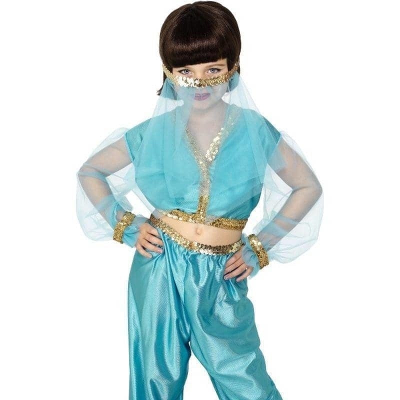 Arabian Princess Costume Kids Blue with Veil_1