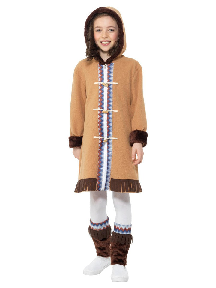 Arctic Girl Costume Brown Child Eskimo Dress_2