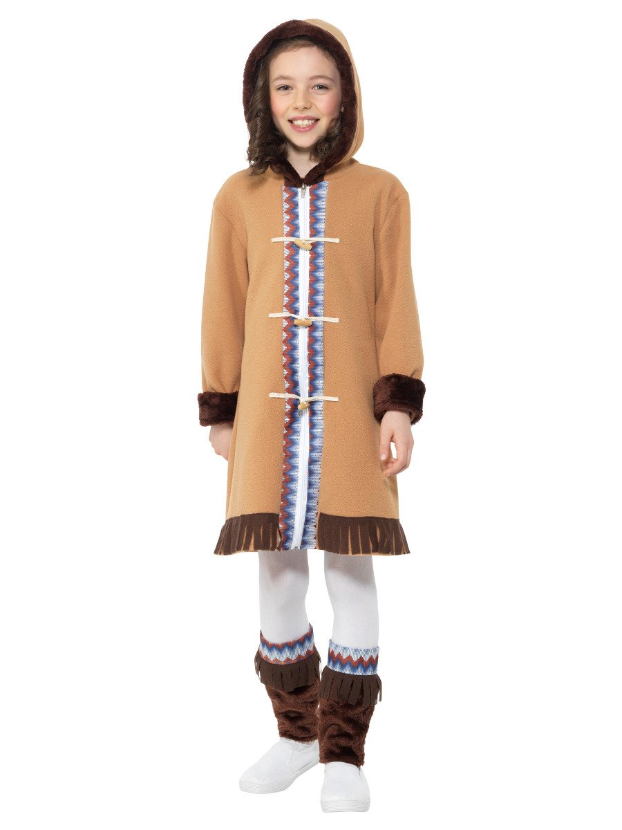 Arctic Girl Costume Brown Child Eskimo Dress_2