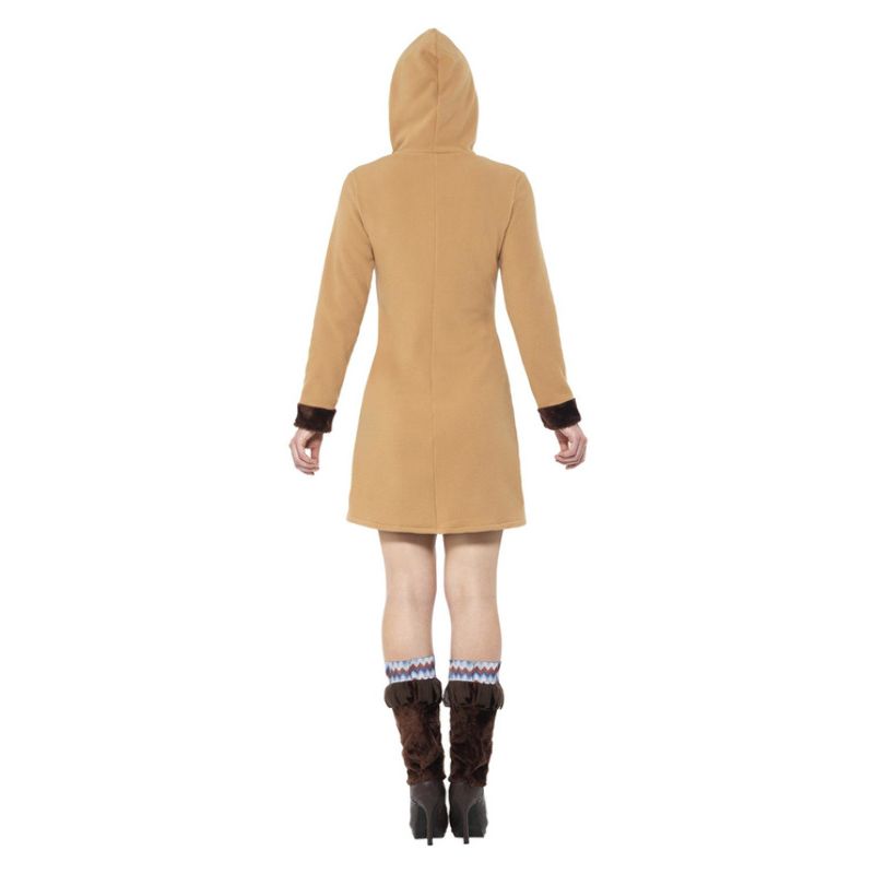 Arctic Lady Costume Brown Fleece Outfit with Leg Warmers 2