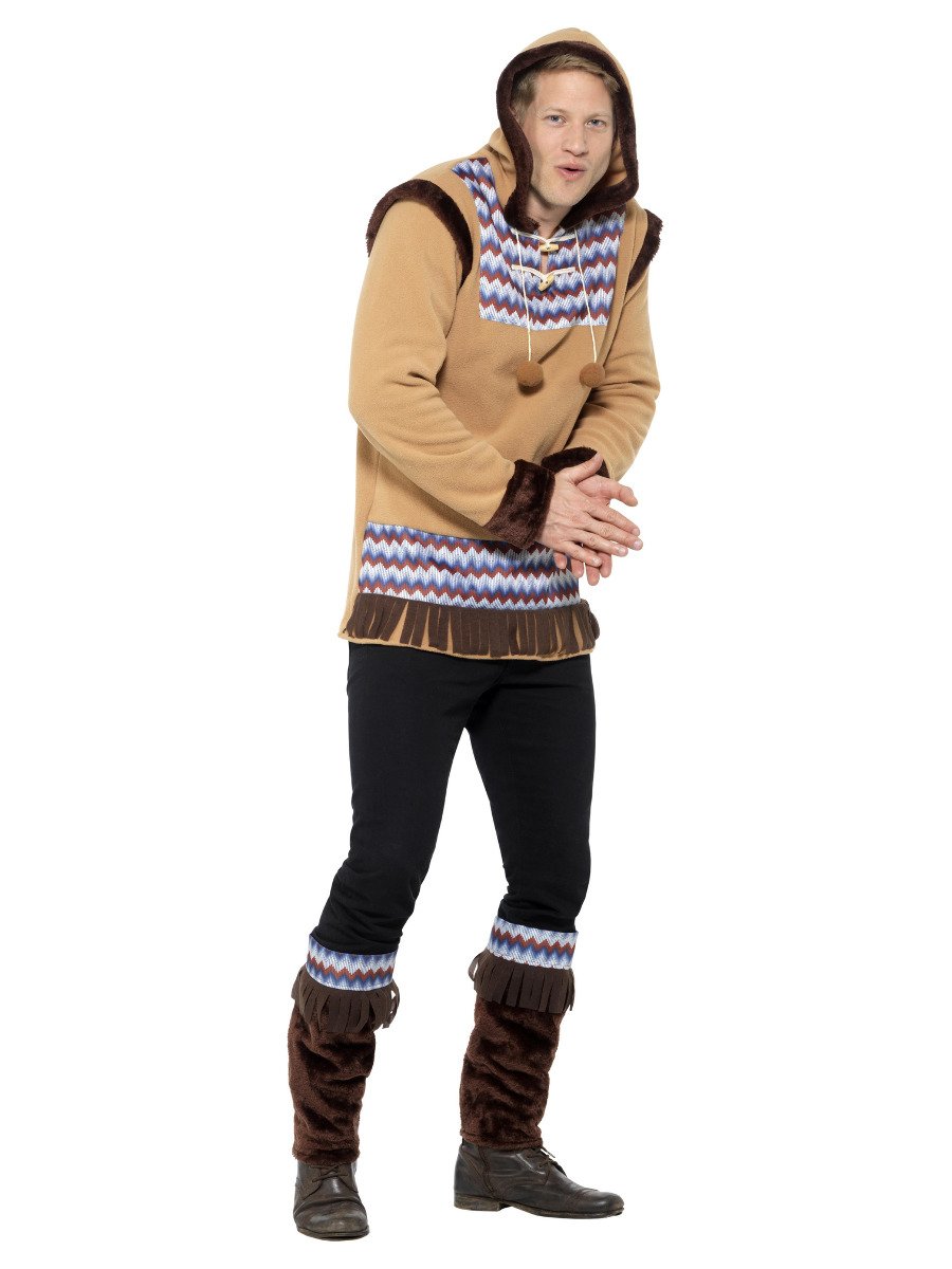 Arctic Man Costume Brown Adult Eskimo Costume 3