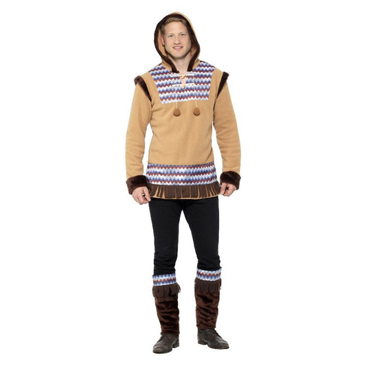 Arctic Man Costume Brown Adult Eskimo Costume 1