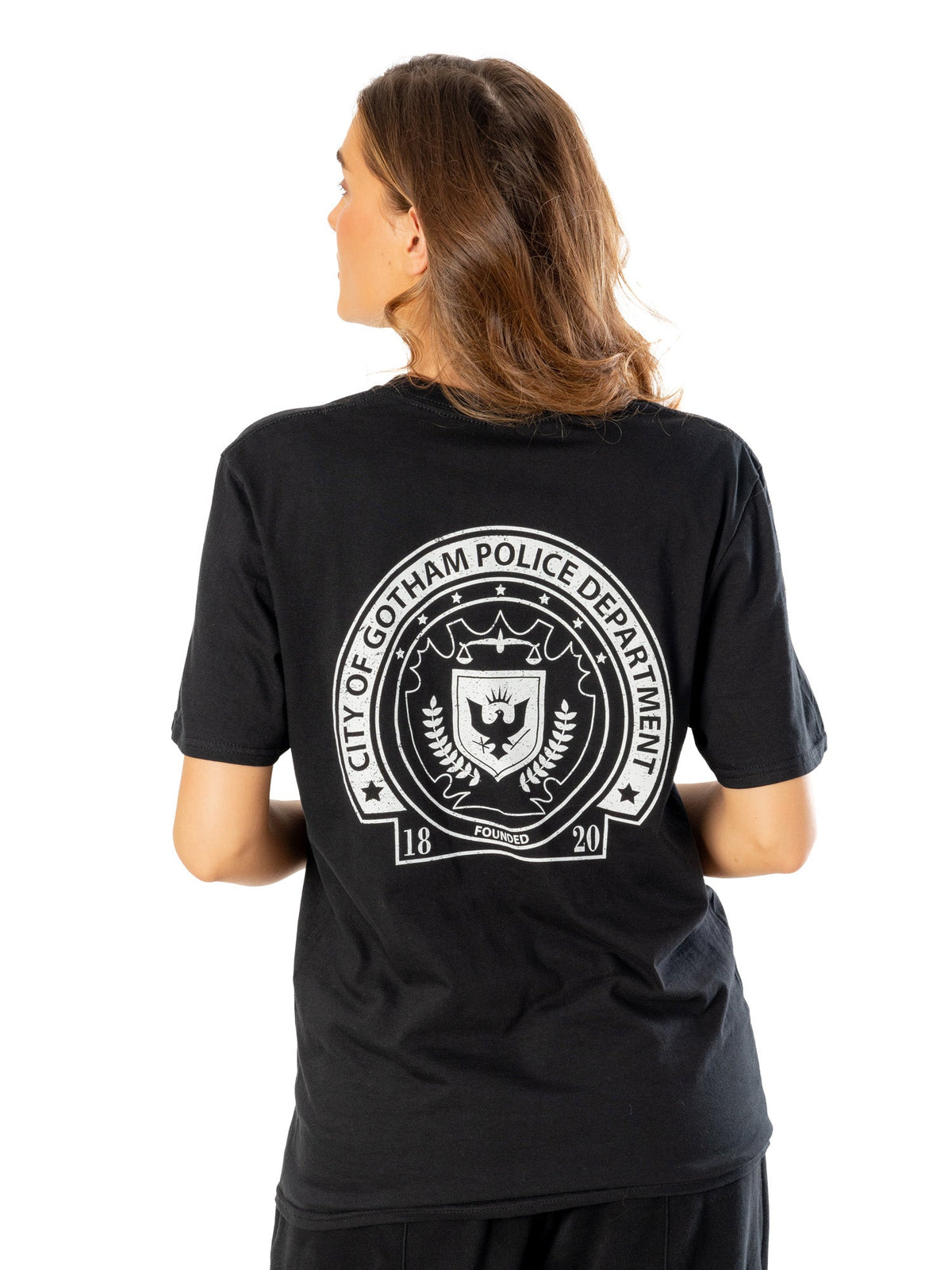 Arkham City Adult Unisex Black Front Print GCPD Tshirt 2