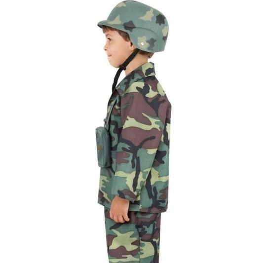 Army Boy Costume Kids Camo Soldier Top Trousers Parachute Bag 2