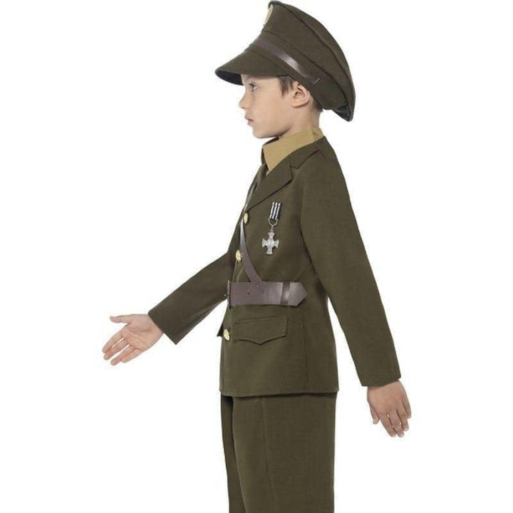 Army Officer Costume Kids Green Uniform Authentic Green Military Dress_3